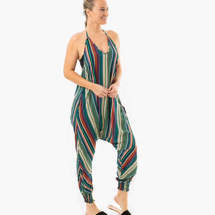 Buddha Pants - Wholesale Jumpsuit - Women's - Striped Harem Jumpsuit By Buddha Pants0