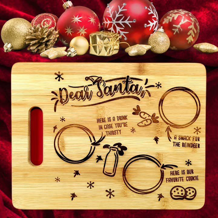 Milk and Cookies for Santa Christmas Eve Board for wholesale by Mankin Laserworks
