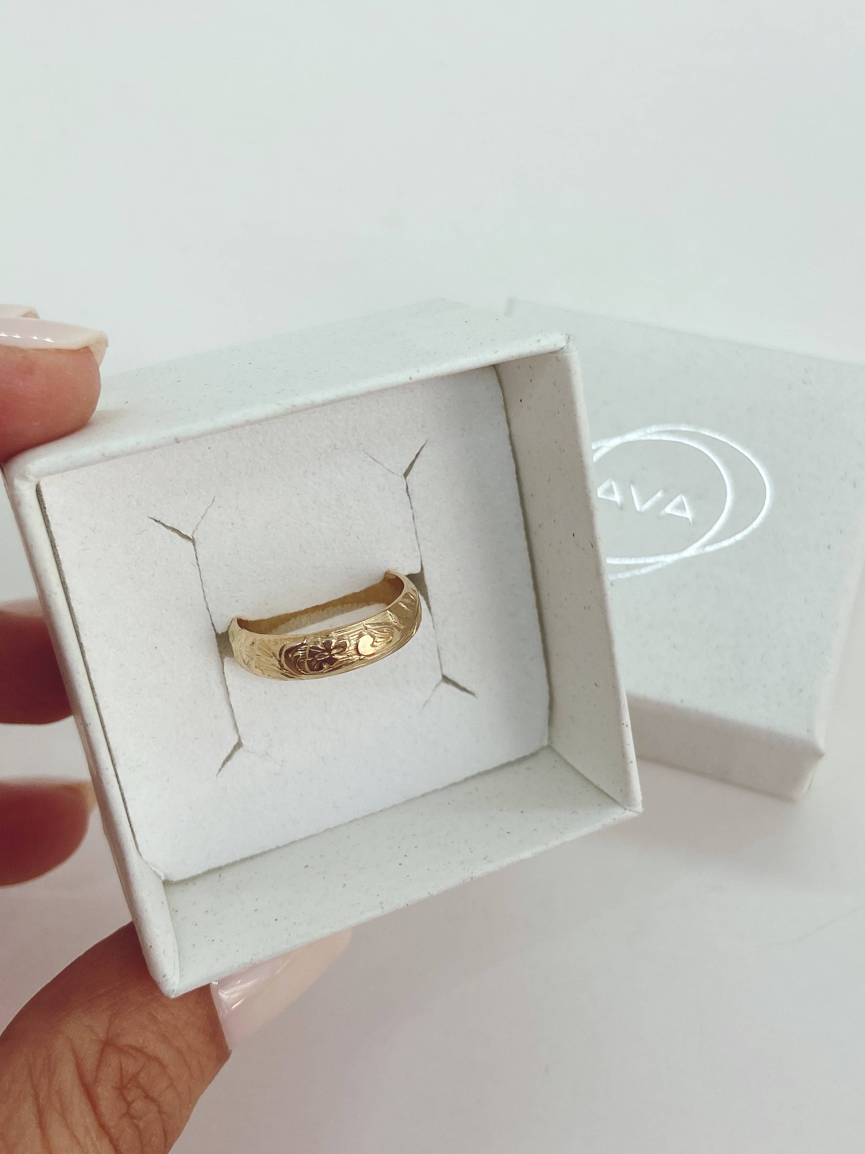 AVA Handmade Jewelry – Anel de banda por atacado – Banda grossa floral vintage; banda grossa floral, banda floral11