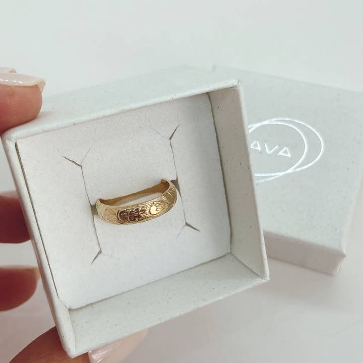 AVA Handmade Jewelry - Wholesale Band/Stacked Ring - Vintage floral thick band; floral thick band, floral band11