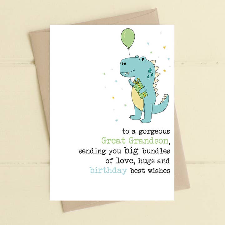 Fabuloso Bisnieto - Tarjeta de Felicitación para venta al por mayor de Dandelion Stationery