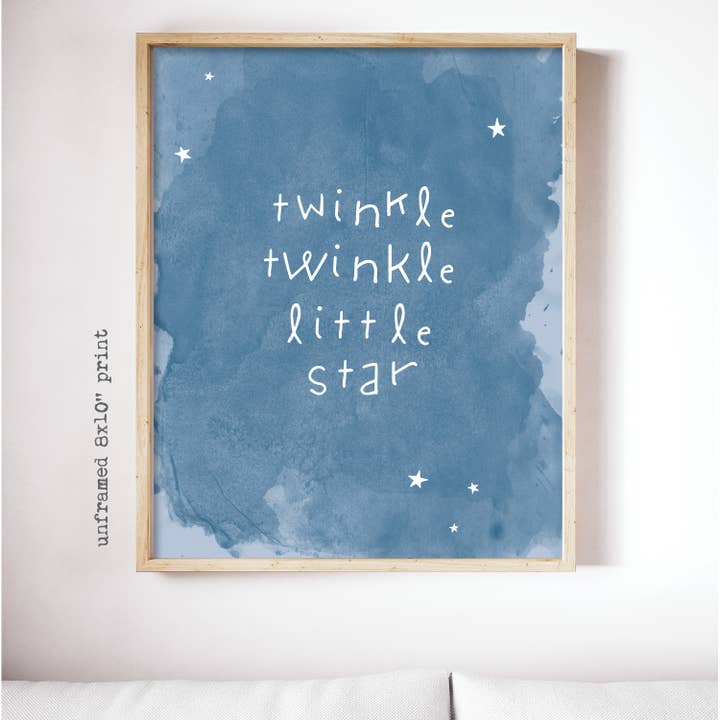 Twinkle Twinkle (Night Sky) - 8x10 Nursery Print for wholesale by Raincity Prints