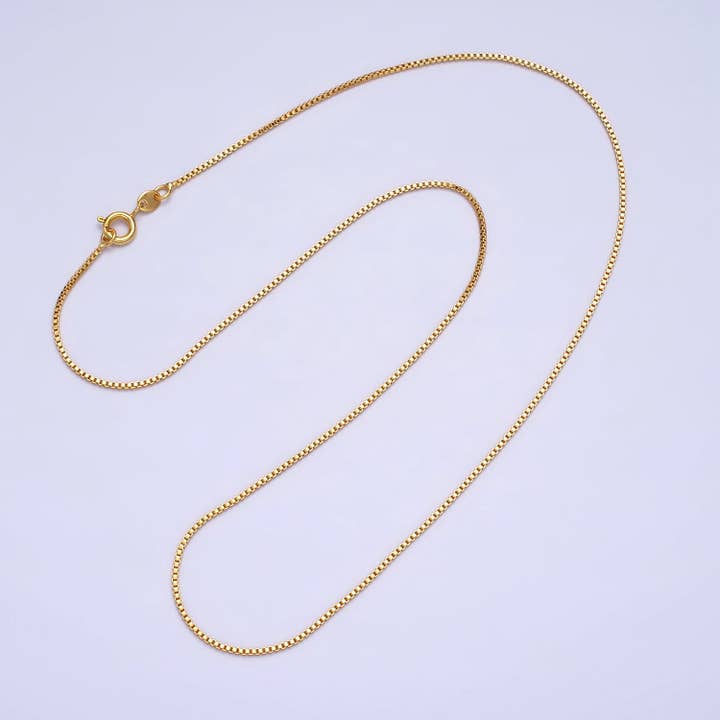 Collana a strati con catena a scatola riempita in oro 24 carati da 17,75 pollici per la vendita all'ingrosso da parte di Aim Eternal