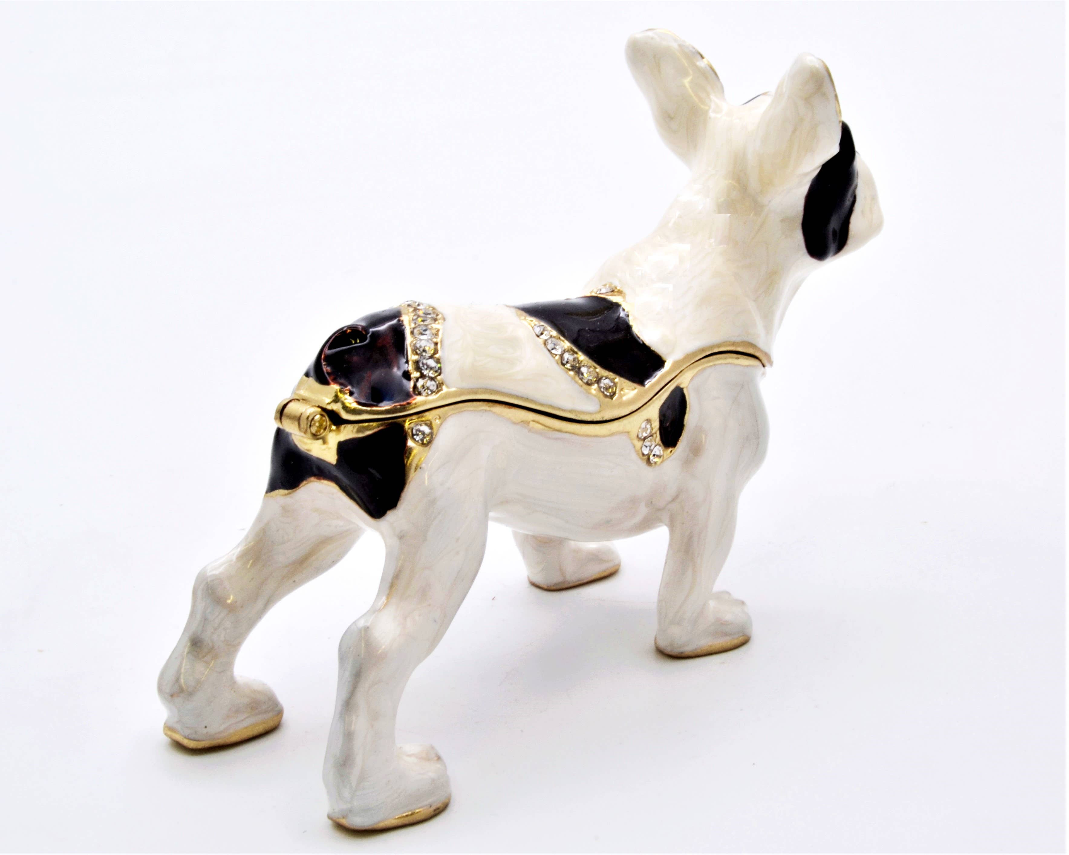 Black & White Boston Terrier Dog Trinket Box for wholesale on Faire1