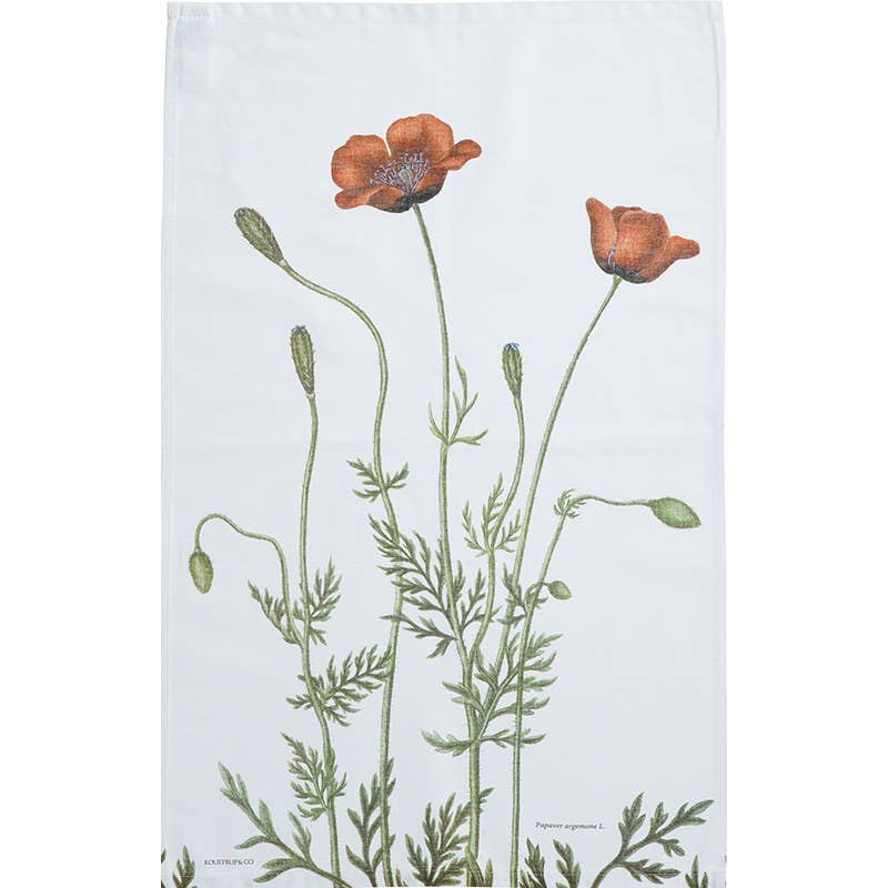 Koustrupco - Wholesale Tea Towel - Poppy 100% organic cotton tea towel-made in Europe0