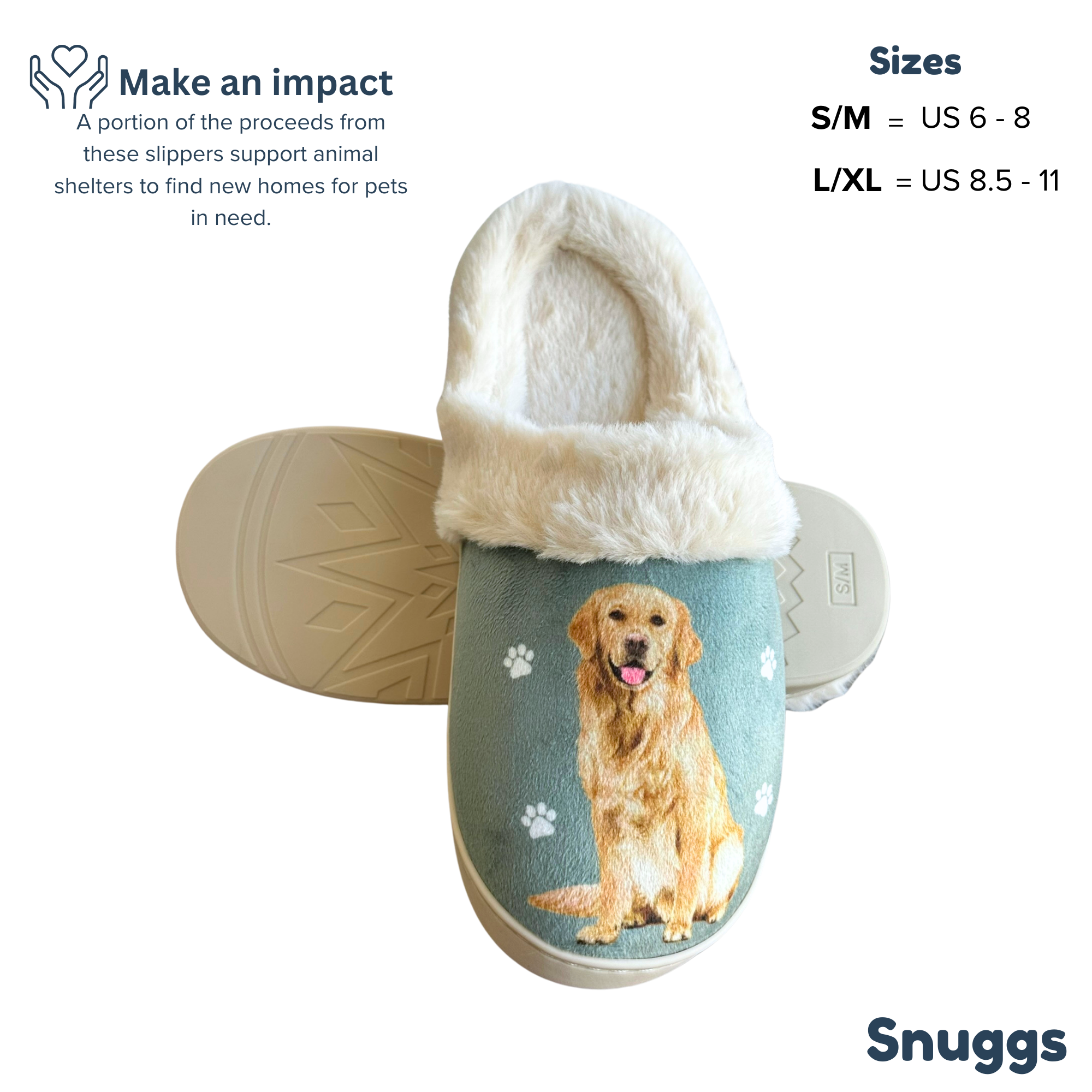 Wholesale Golden Retriever Snuggs Slipper Comfy Pet lovers for