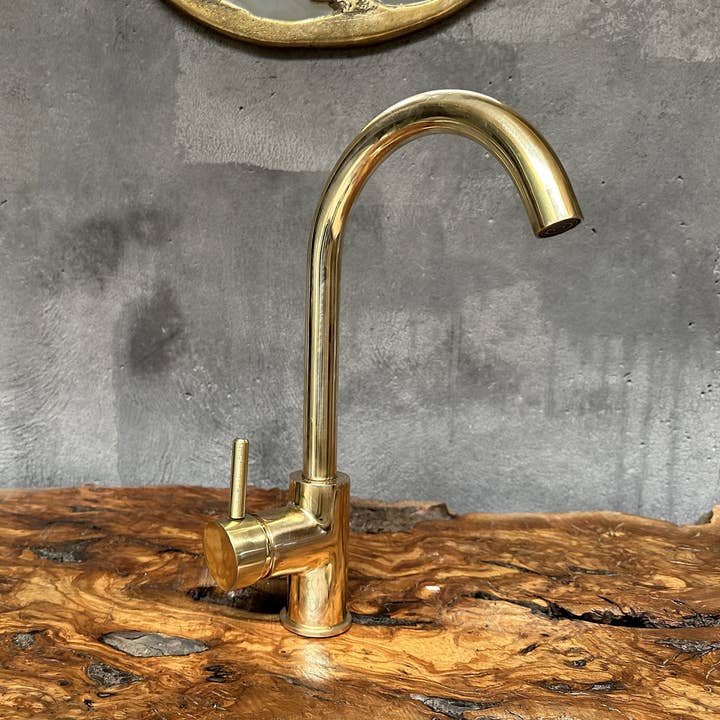 Artihand – Ferramenta/gadget de cozinha por atacado – Torneira para pia de latão sem verniz, misturador de uma alça, para bar molhado4