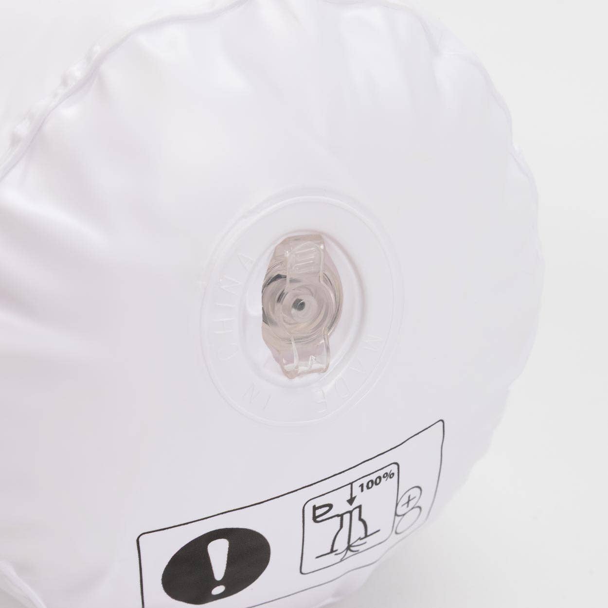 Flamingueo - Wholesale Beach Accessories - White inflatable floating armchair with blue stripes3