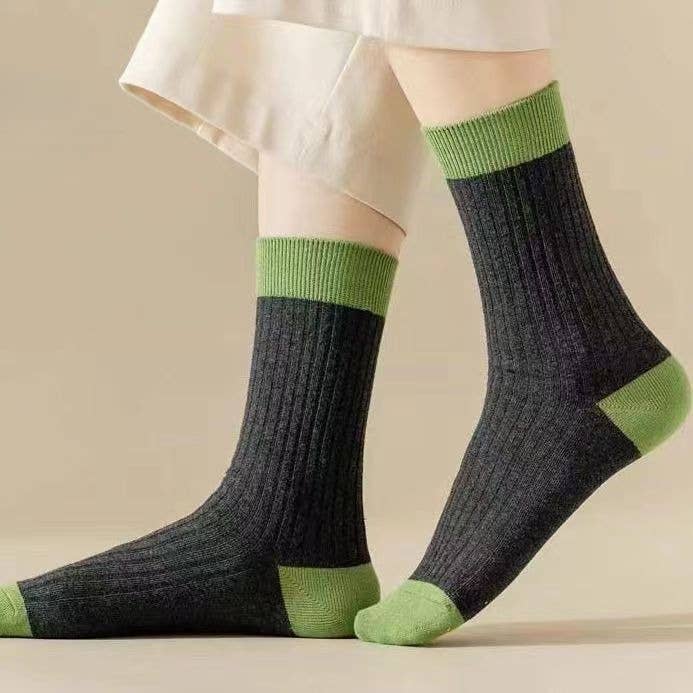 Sweetkama – wholesale Socks – Women's – Ladies Color Block Rib Cotton Daily Socks SKASC41631