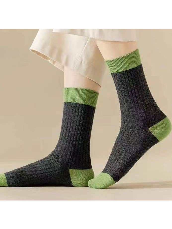 Sweetkama – wholesale Socks – Women's – Ladies Color Block Rib Cotton Daily Socks SKASC41631