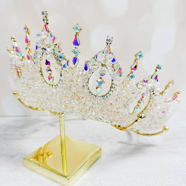 Happy Dream Gifts - Wholesale Party hat/crown - Gold Princess Crown, Prom Headpiece, Diamond Crystal crown 2