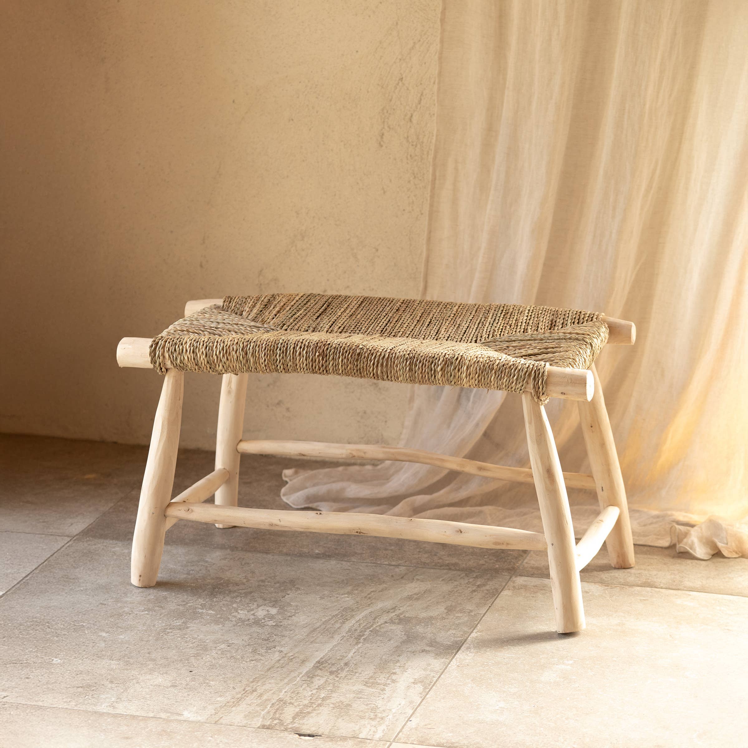 Collection Maroc – Banco por atacado – Banco japones natural de madeira 80 cm0