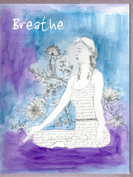 Yoga ånde. Brenda Oison for engroshandel hos Blueberry Road Cards