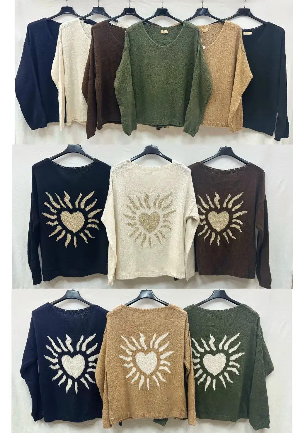 Mimi & Gogo - Vendita all'ingrosso Maglione tricot - Donna - Maglia A Motivi Soleggiata Sul Retro @35669_PulSoleil11