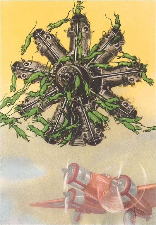 Found Image Press - Wholesale Sticker - Sticker PO-347 Propeller Engine, Green Rats0