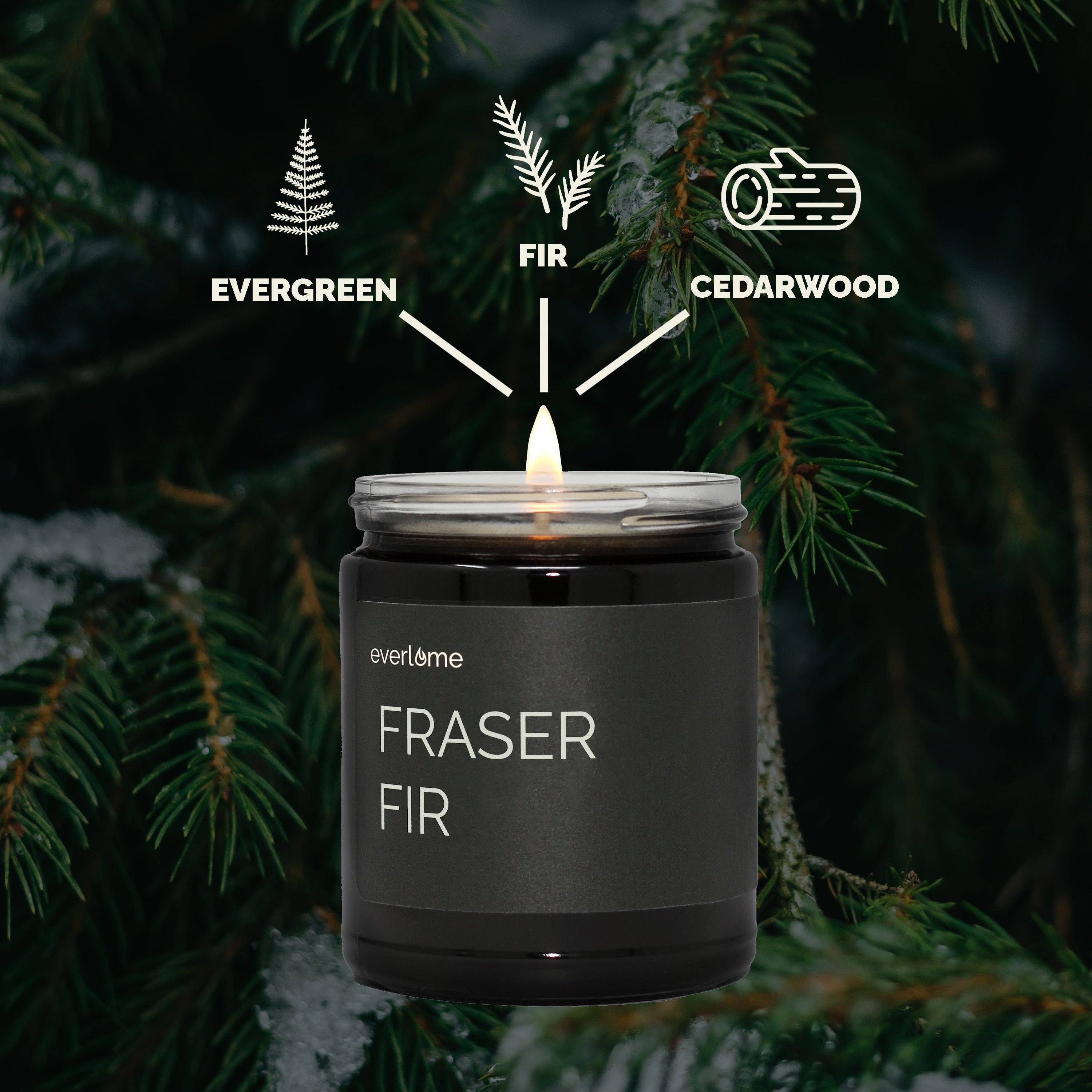 Everlume - Vente Bougie en bocal - Bougie en pot en cire de soja au sapin de Fraser - Non toxique, 50 heures de combustion3