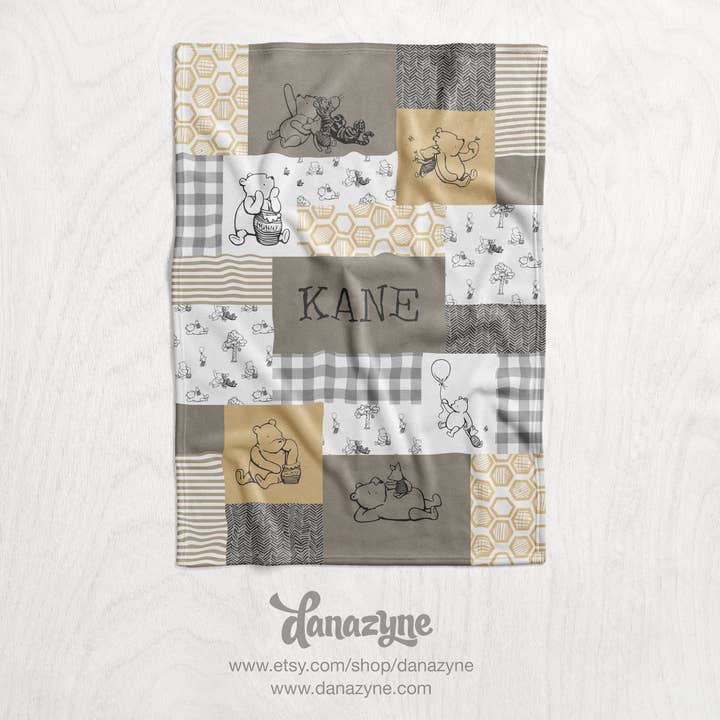 Danazyne - Wholesale Bedding Blanket - Kids & Baby - Personalized Pooh Inspired Blanket - Classic Winnie the Pooh