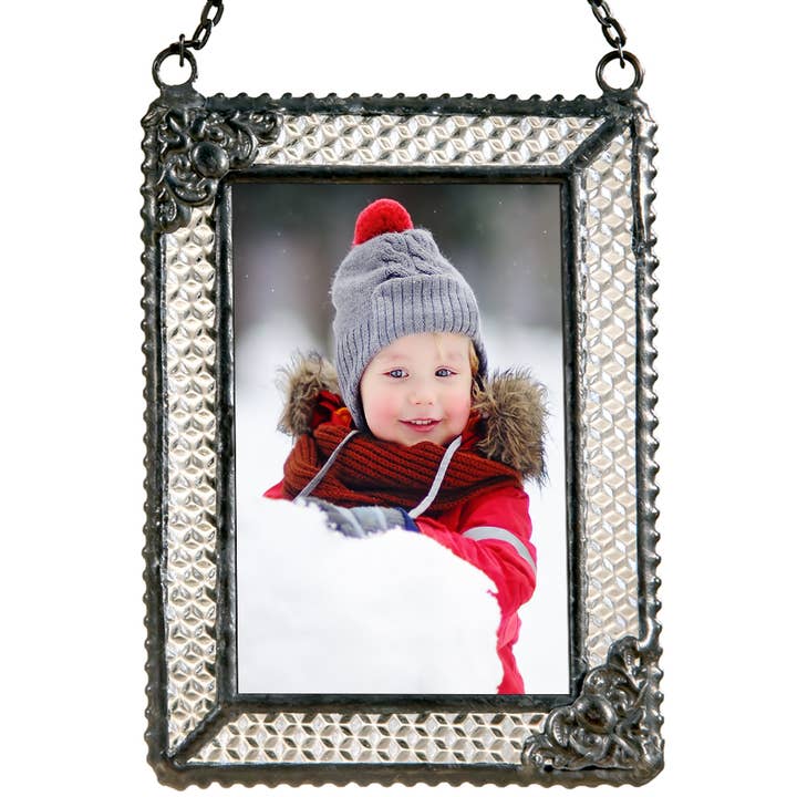 J Devlin Glass Art & Bert Anderson Collection - Wholesale Picture Frame - 2x3 Christmas Picture Frame Ornament By J Devlin - Orn 254