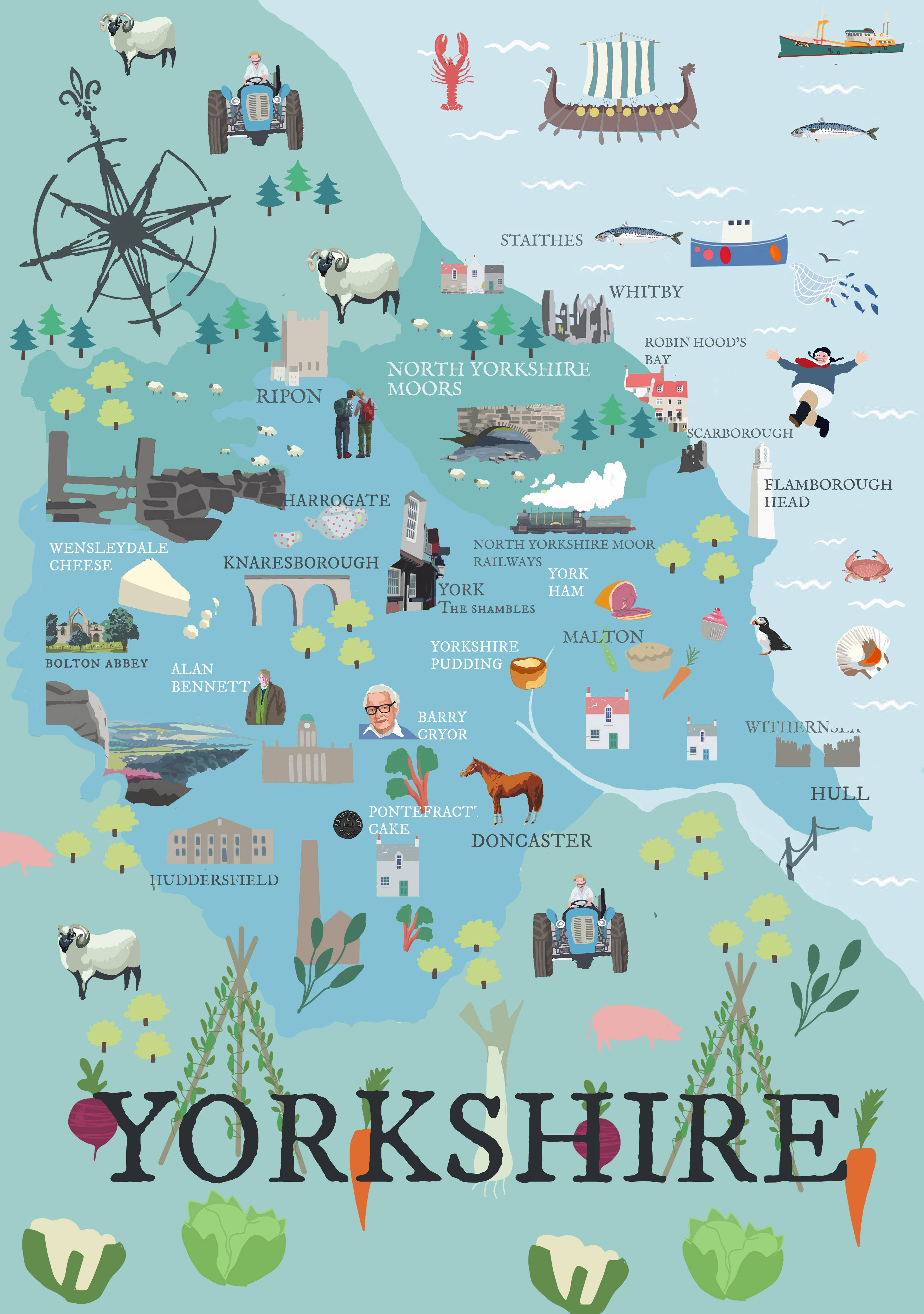 BETTY BOYNS MAPS - Vendita all'ingrosso Calamite - Magnete da Frigo con Mappa Illustrata48