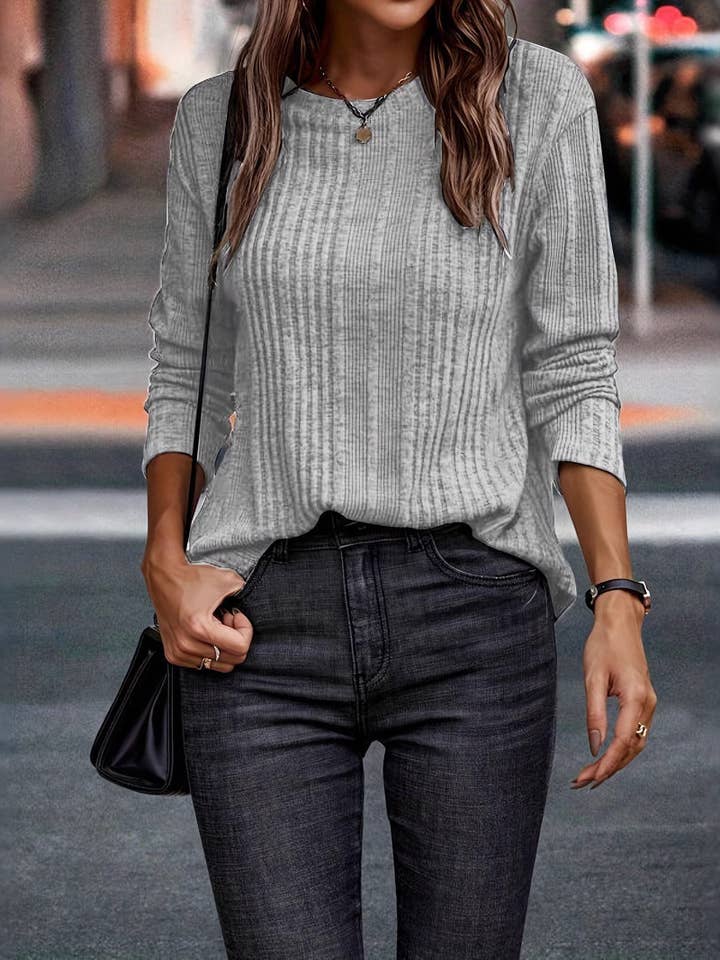 safistyle - Wholesale T-Shirt - Women's - Solid Color Long Sleeve Casual Women’s T-Shirt4