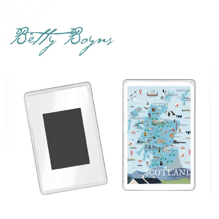 BETTY BOYNS MAPS – wholesale Magnet – Scotland Map Fridge Magnet