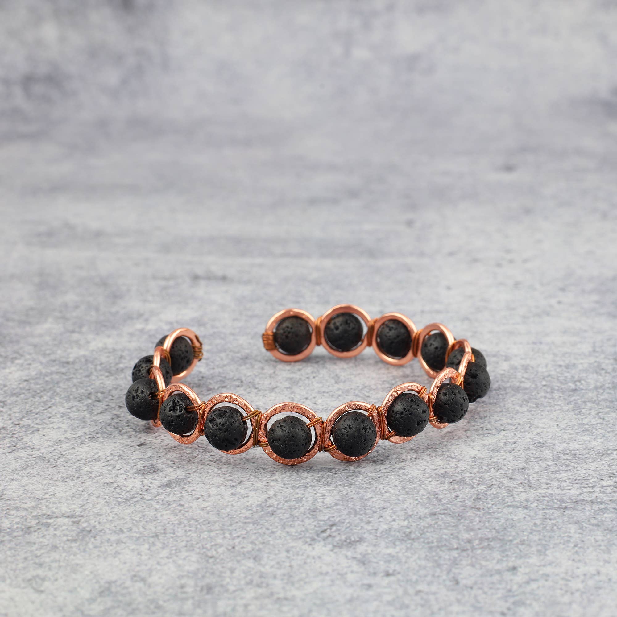 El'Cobre-Ecozonelifestyle - Wholesale Beaded Bracelet - Copper & Lava stone Crystal Bracelet2
