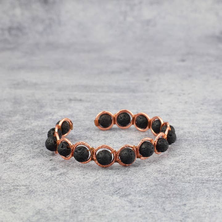El'Cobre-Ecozonelifestyle - Wholesale Beaded Bracelet - Copper & Lava stone Crystal Bracelet2
