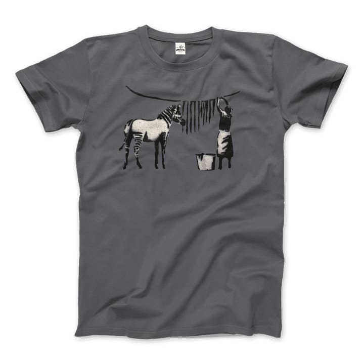 Art-O-Rama Shop - Wholesale Screen Printed T-Shirt - Unisex - Banksy Zebra Stripes Artwork T-Shirt