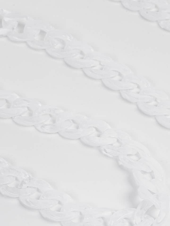 Correa de bolsa acrílica con eslabones blancos con eslabones para venta al por mayor de Sarta Accessories