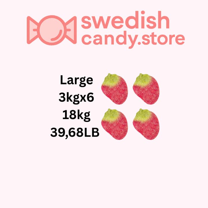 Swedish Candy.Store - Swedish Candy - Wholesale Gummy - Swedish Candy - Malaco Sugar Strawberry VEGAN 3kg/6.61LB2