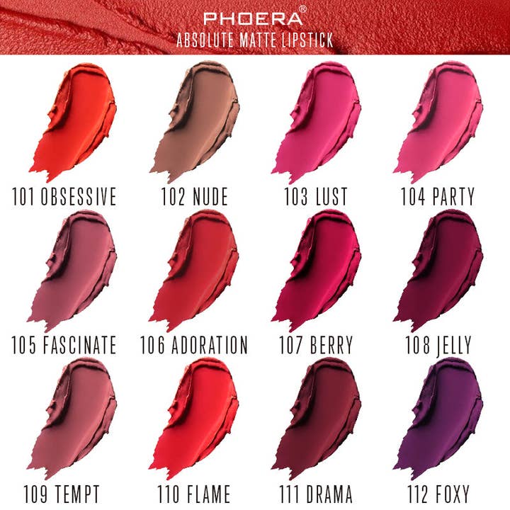 My Wholesale Warehouse - Wholesale Lipstick - Phoera Absolute Matte Lipstick