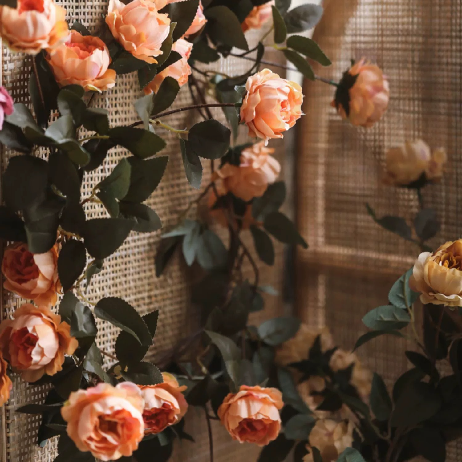 Rustic Reach - Wholesale Artificial Flowers - Artificial Small Peony Flower Vine 65" Long10