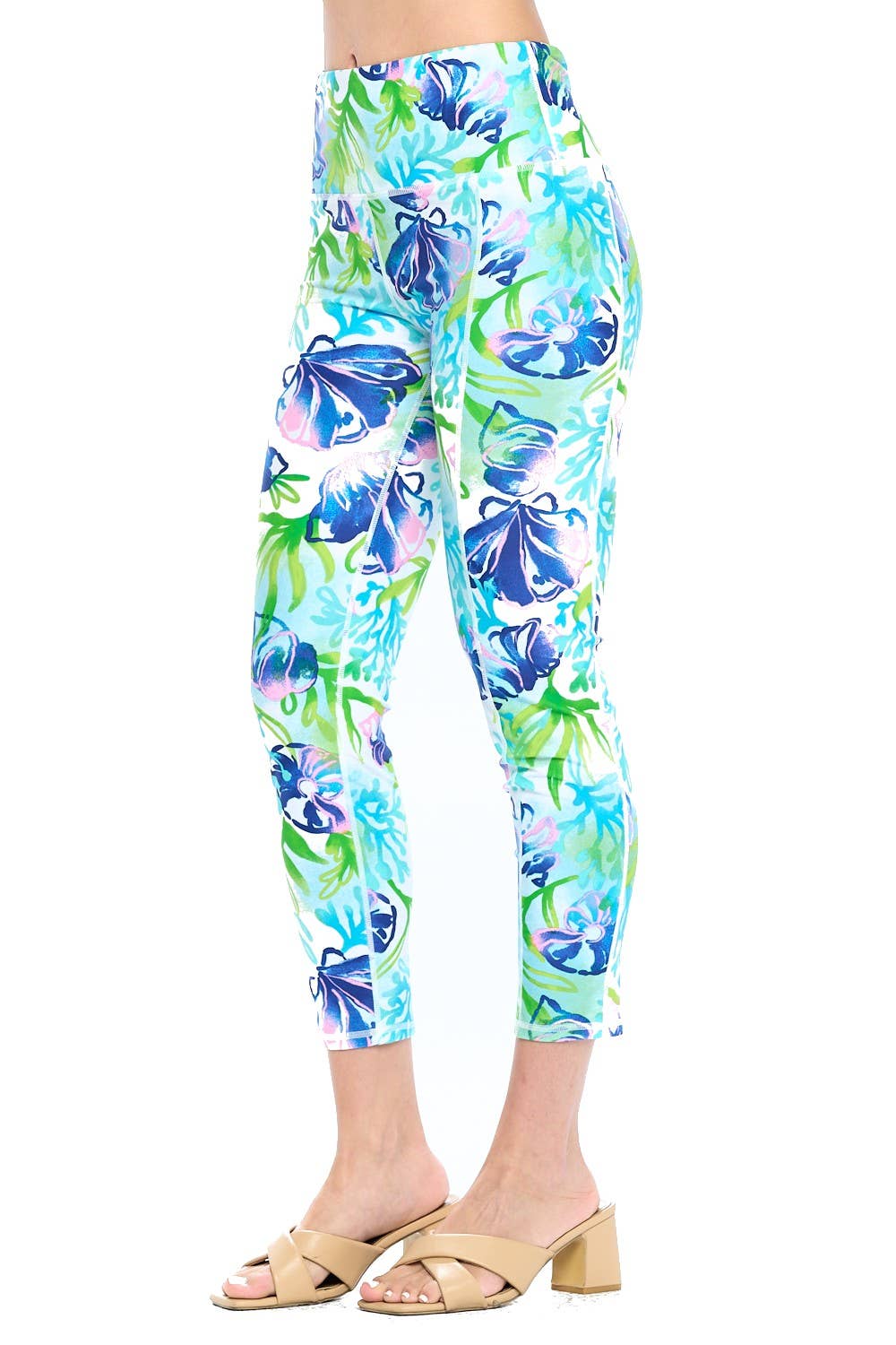 White Cecilia Cropped Leggings for wholesale on Faire4