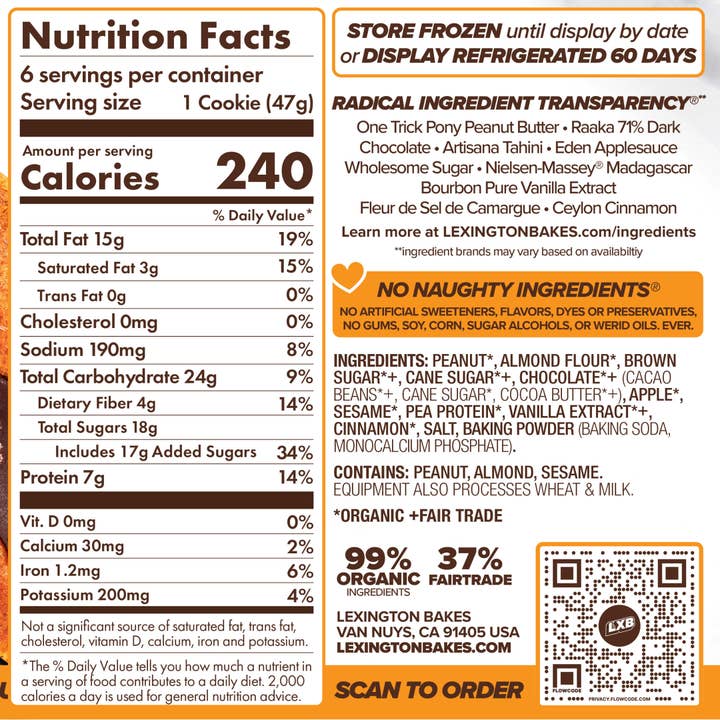 LEXINGTON BAKES - Wholesale Cookie - Peanut Butter Protein Cookies • 6 Pack5