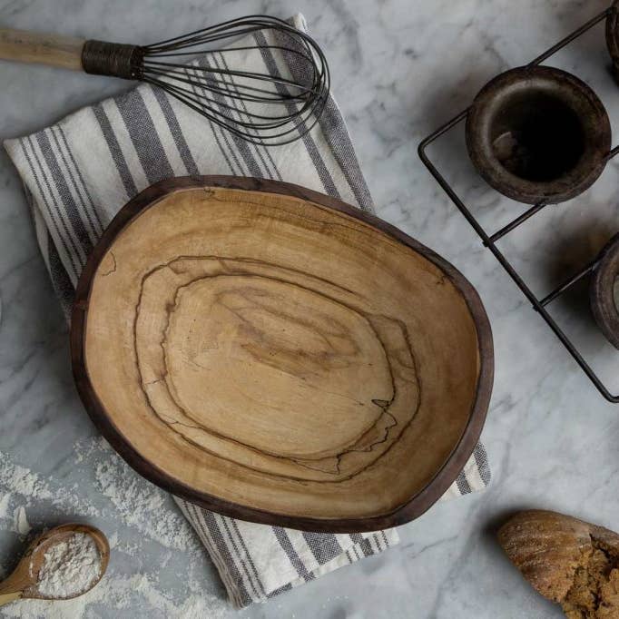 Petermans Boards and Bowls Inc. - Wholesale Serve Bowl - 10" SPALTED MAPLE OVAL BOWL