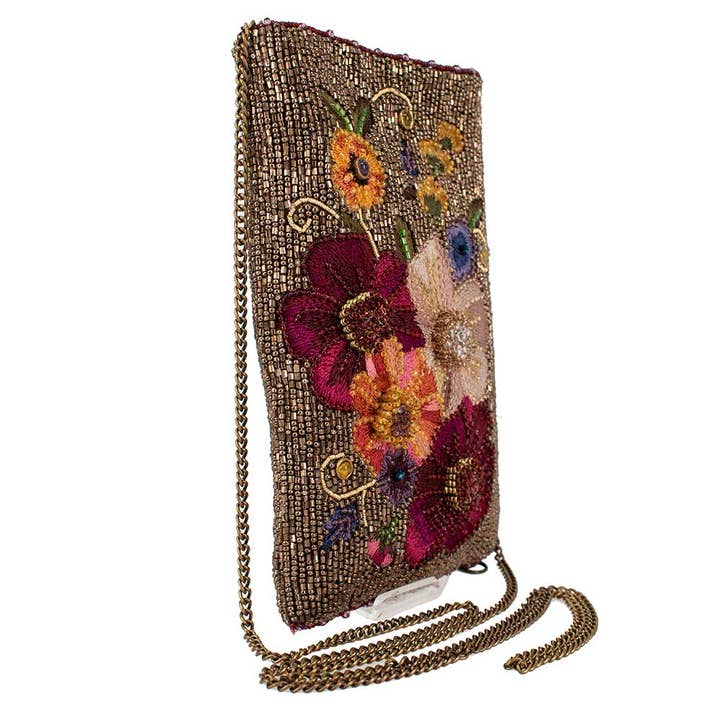 Mary Frances Accessories - Wholesale Crossbody Bag - Women's - Budding Romance beaded floral Crossbody Phone Bag