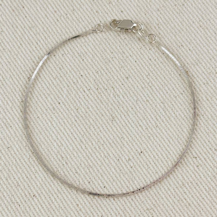 Bracelet en argent sterling à chevrons carrés 1,0 mm pour la vente par GoldFi