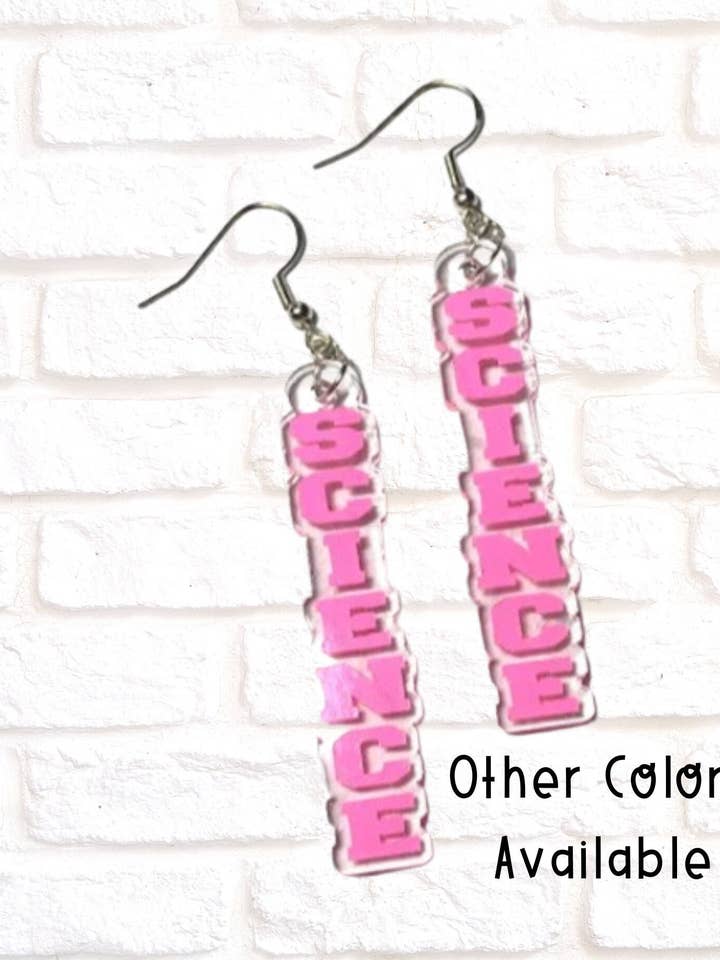 Brincos Ciência Acrílica, Dangles Cientista, Presente para Professores de Ciência, Brincos Professor Brilhantes, Oferta de Professor de Novas Ciências, Decoração Geek por atacado de Chasin’ Self Care