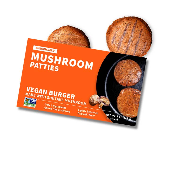Shroomeats® - Wholesale Shelf-stable prepared meal - Shroomeats® Mushroom Patties : Vegan Burger1
