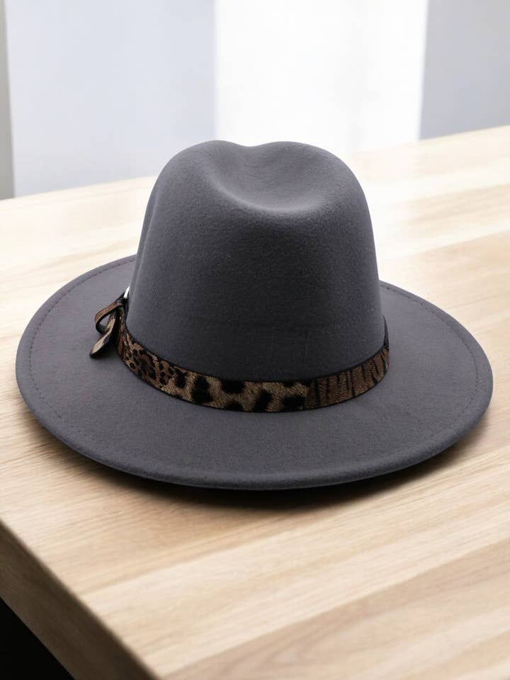 Belted Faux Wool Fedora Hat for wholesale by Mint & Shine