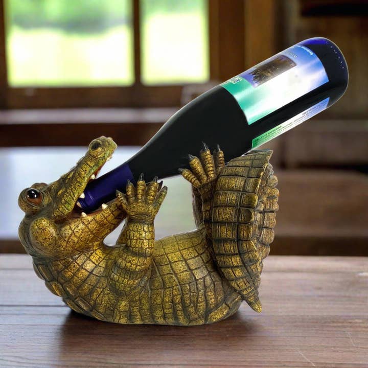 Wine Bottle Holder-Alligator for wholesale by Rivers Edge Products