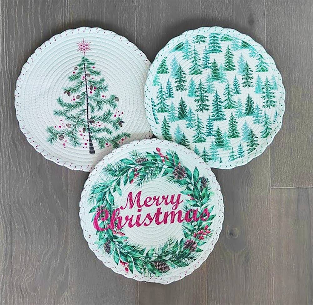 Fennco Styles - Wholesale Placemat - Christmas Design Woven 15" Placemat3