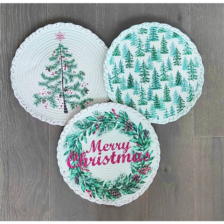 Fennco Styles - Wholesale Placemat - Christmas Design Woven 15" Placemat3