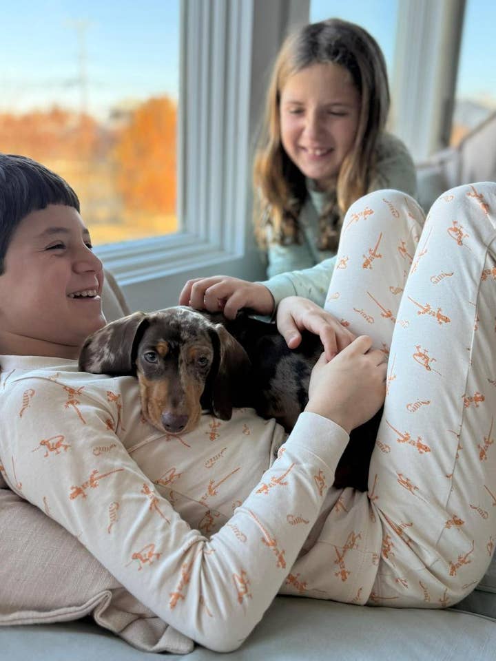 Pyjama à manches longues - Coton Pima - LÉZARD (6 à 14 ans) pour la vente par Rockin'Blinks