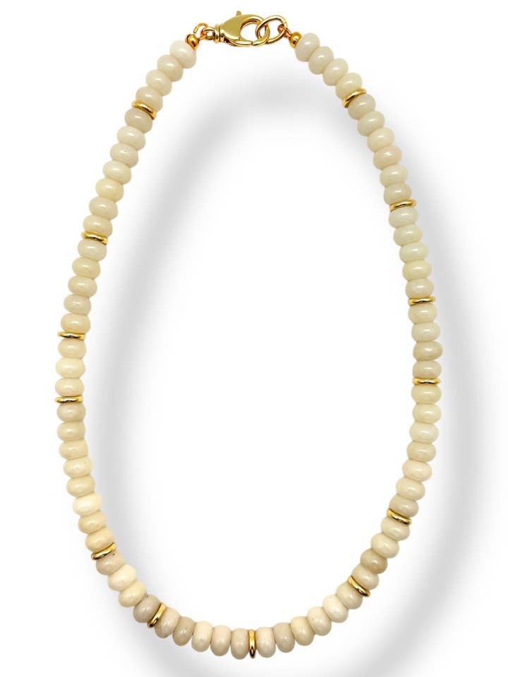 Elfenbensjadehalskæde for engroshandel hos Shiver + Duke