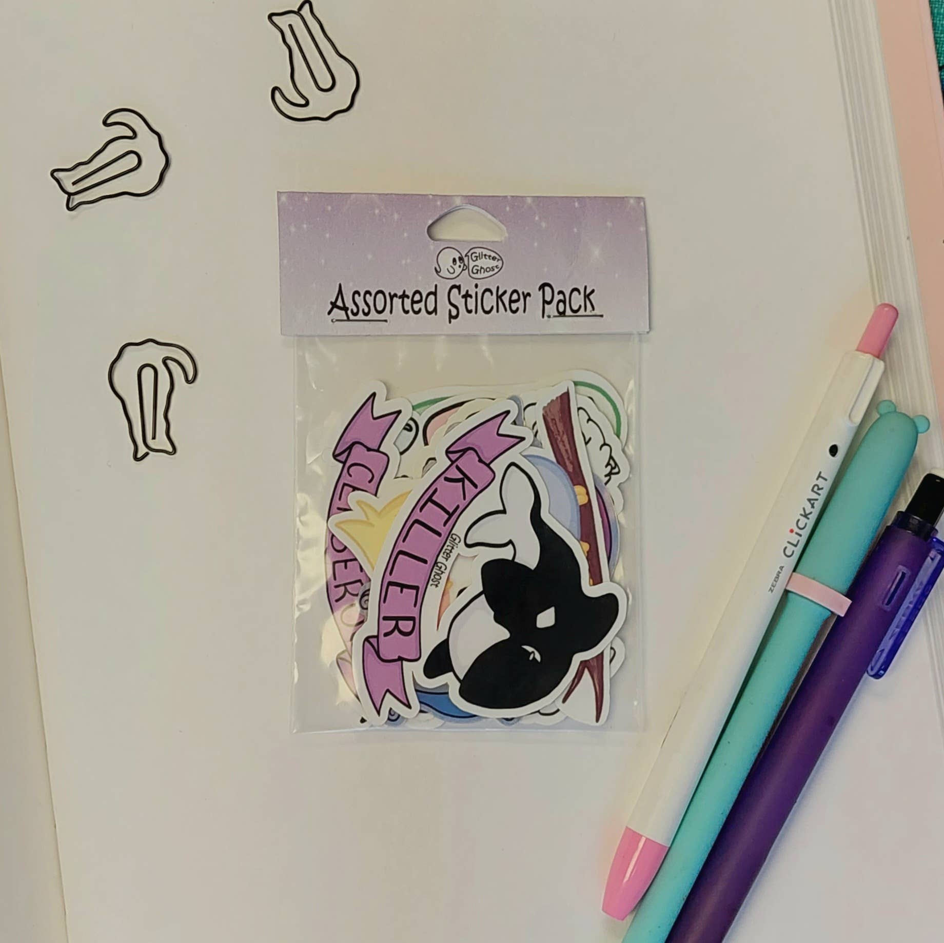 Glitter Ghost Clothing and Accessories - Wholesale Sticker - Assorti stickerpakket - Zes stickers van 3 inch2