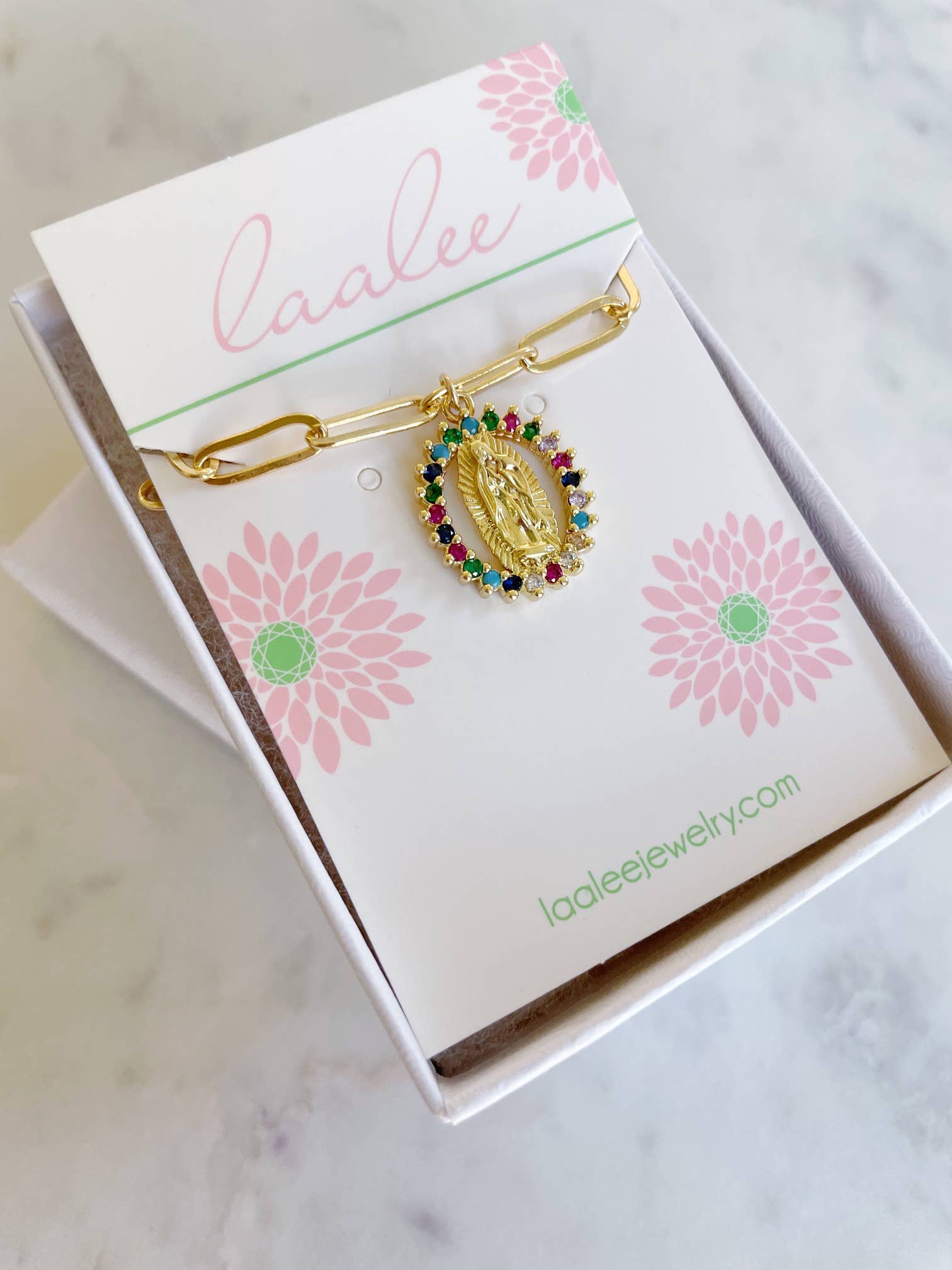 Laalee Jewelry – Engroshandel Halskæde med vedhæng – Jomfru Maria Paperclip kæde halskæde, religiøse smykker2