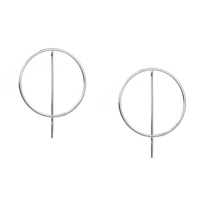 sterling hoop with vertical bar for wholesale by Marlyn Schiff