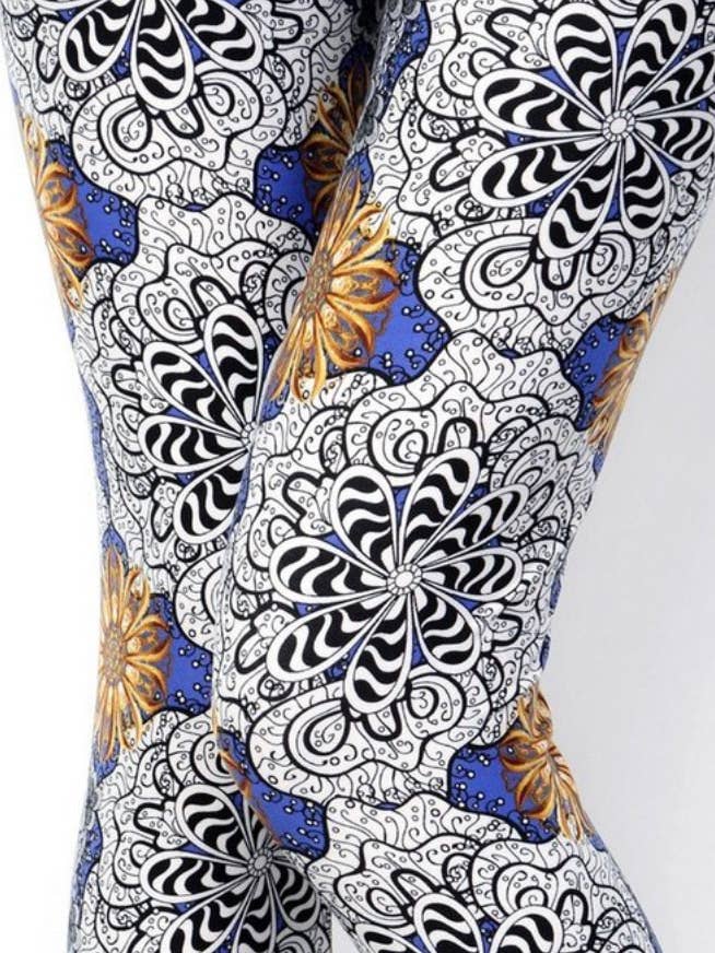 Leggings unici astratti in pizzo solstizio di sole e luna taglia unica per la vendita all'ingrosso da parte di Love 4 Leggings