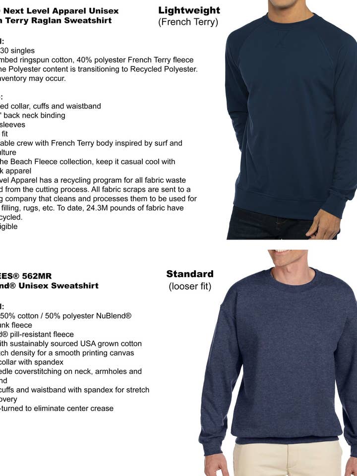 Mad Love Shop - Wholesale Graphic Sweatshirt - Women's - Unisex Navy Lightweight or Fleece Sweatshirt w/ Books Print3